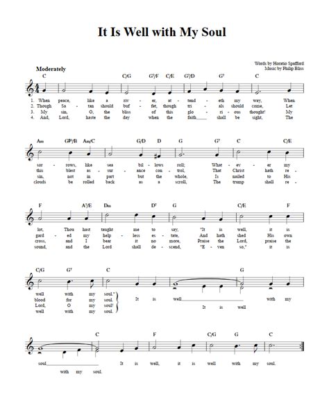 It Is Well With My Soul Chords .